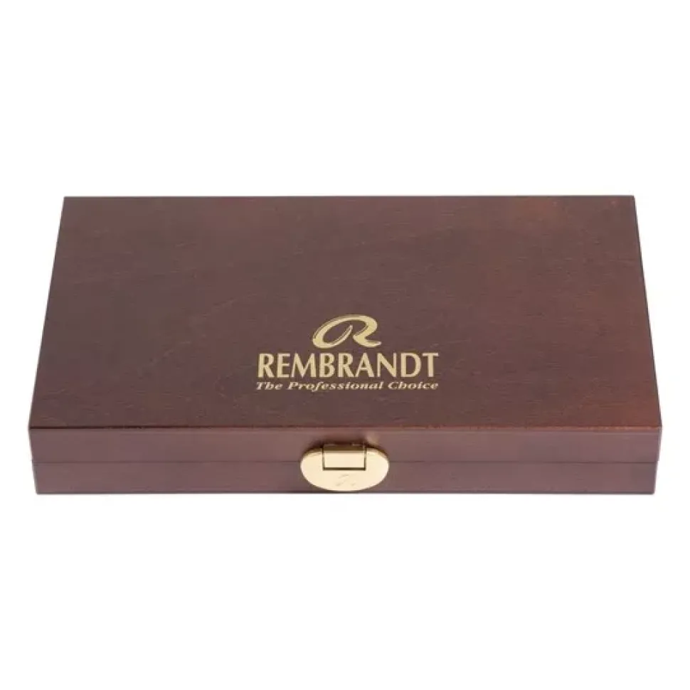 Caja de Madera Traditional 24 Medias Pastillas acuarela Rembrandt