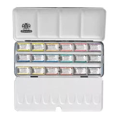 Caja de metal 18 godets de acuarela Horadam Schmincke