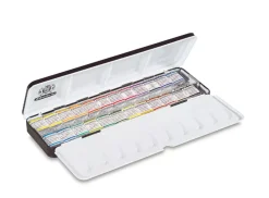 Caja de metal 24 medios godets de acuarela Horadam Schimcke