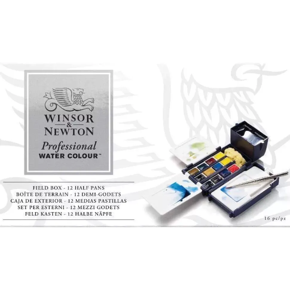 Caja de viaje acuarelas 12 medias pastillas Winsor and Newton