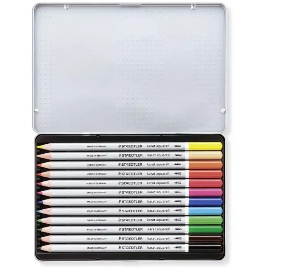 Caja metálica 12 lápices acuarelables Karat 125 Staedtler