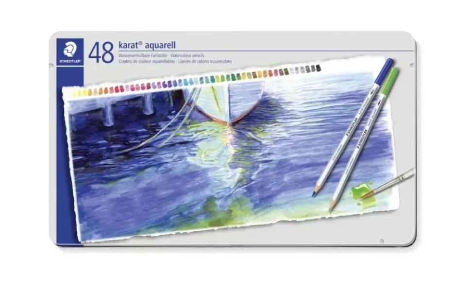 Caja metálica 48 lápices acuarelables Karat 125 Staedtler