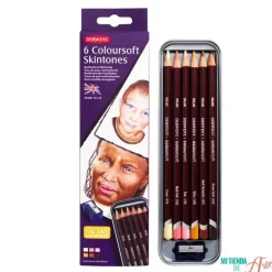 Caja metálica 6 lápices Coloursoft Skintones Derwent