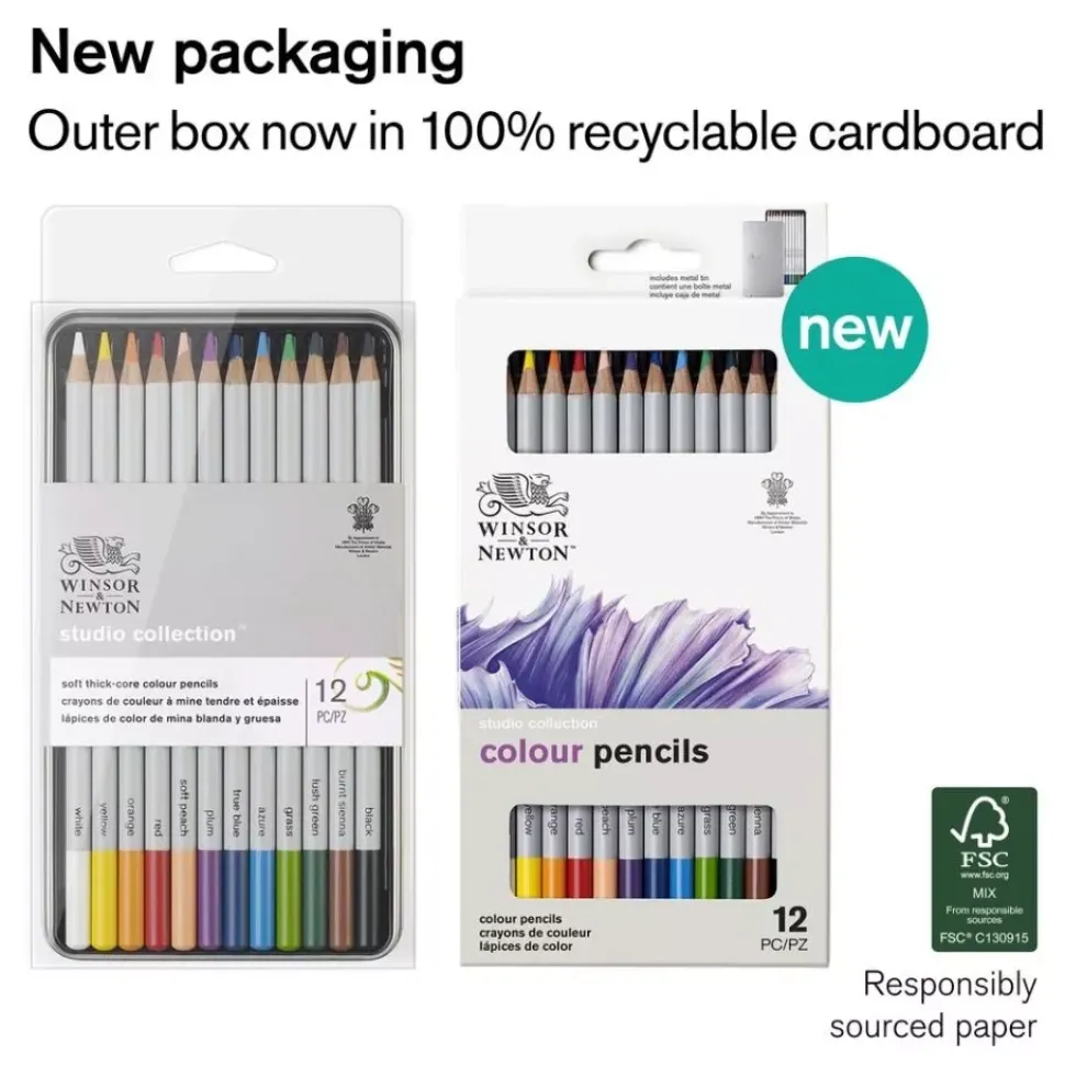 Caja metálica 12 lápices color Studio Collection Winsor & Newton