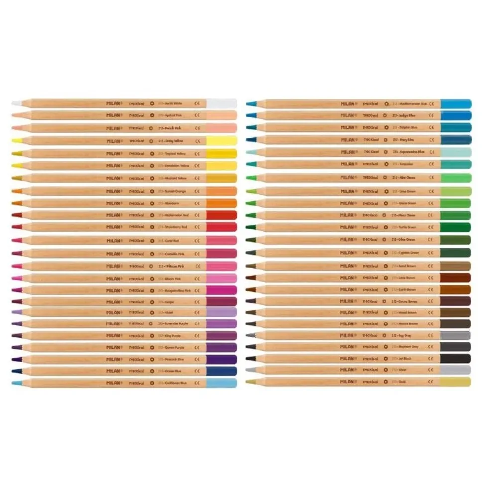 Caja metálica 48 lápices colores mina gruesa Milan