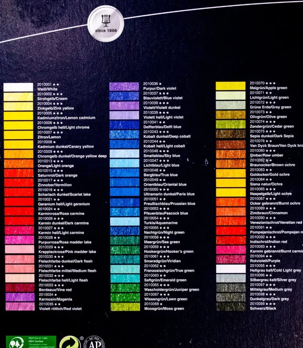 Caja Metálica 72 Lápices de Colores Rembrandt Polycolor Lyra