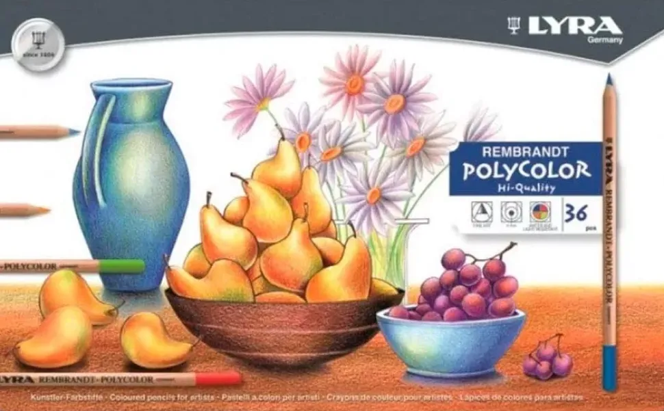 Caja Metálica 36 Lápices de Colores Rembrandt Polycolor Lyra