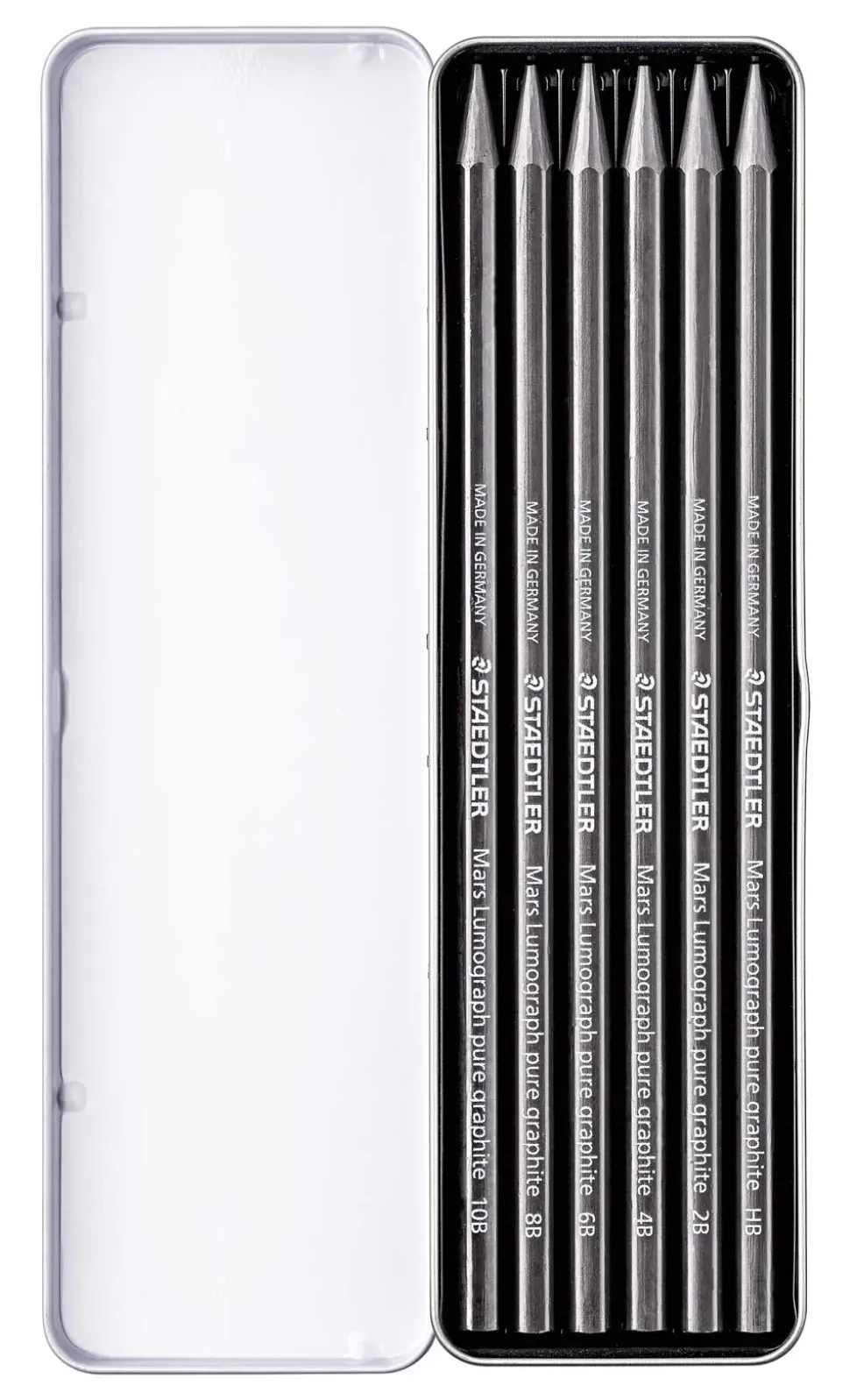 Caja metálica 6 lápices de grafito puro Design Journey Staedtler