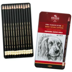 Caja metálica 12 lápices grafito Toison D'or Koh-i-Noor