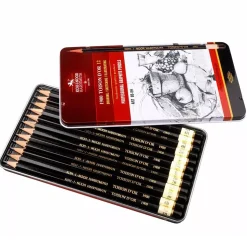 Caja metálica 12 lápices grafito Toison D'or Koh-i-Noor