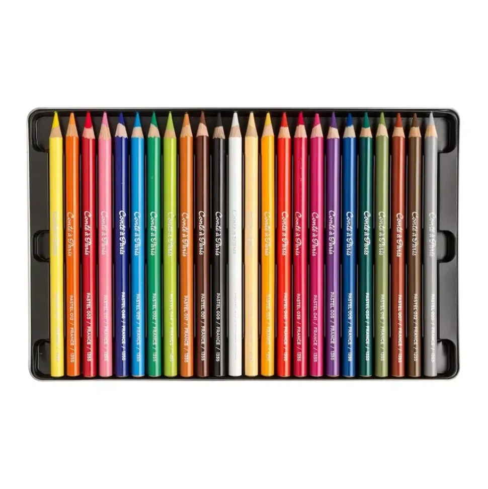 Caja metálica 24 lápices pastel Surtido Conté à Paris