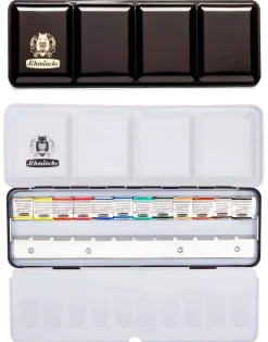 Caja metálica 12 medios godets de acuarela Horadam Schmincke