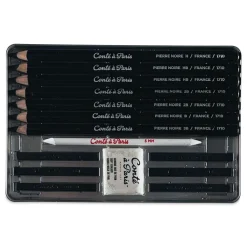 Caja metálica 15 piezas dibujo Pierre Noire Conté à Paris