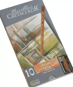 Caja metálica 10 piezas grafito de dibujo Cretacolor