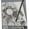 Caja metálica 10 piezas grafito Cretacolor