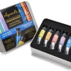 Caja Metálica 6 Tubos Acuarela Extrafina Irisada Básicos Sennelier 10ml