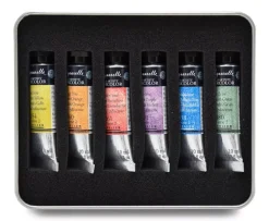 Caja Metálica 6 Tubos Acuarela Extrafina Irisada Básicos Sennelier 10ml