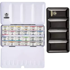 Caja metálica de 24 godets de acuarela Horadam Schmincke