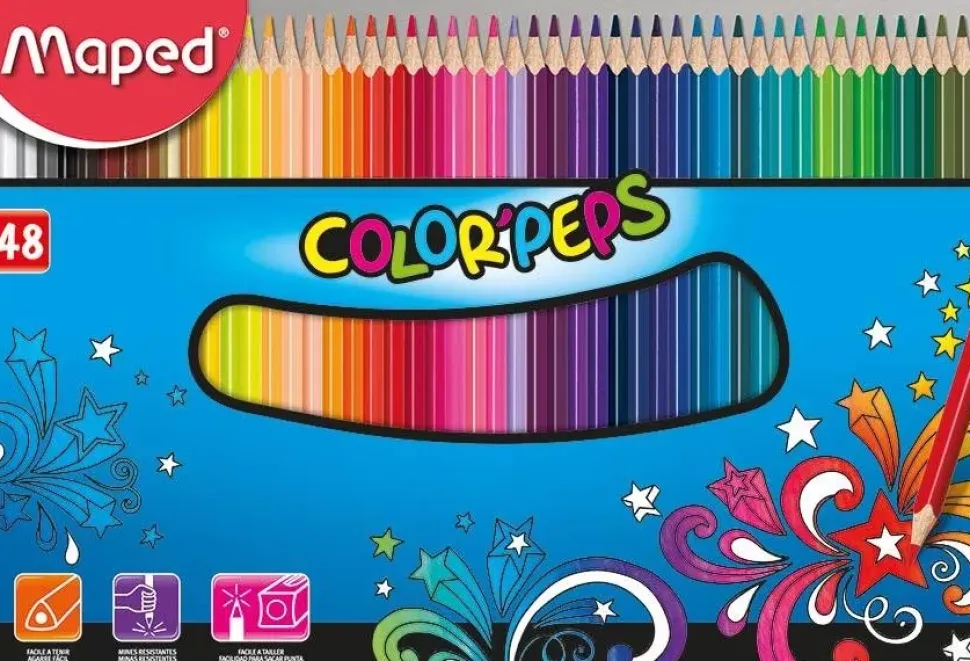 Caja metálica de 48 lápices de colores Color'Peps