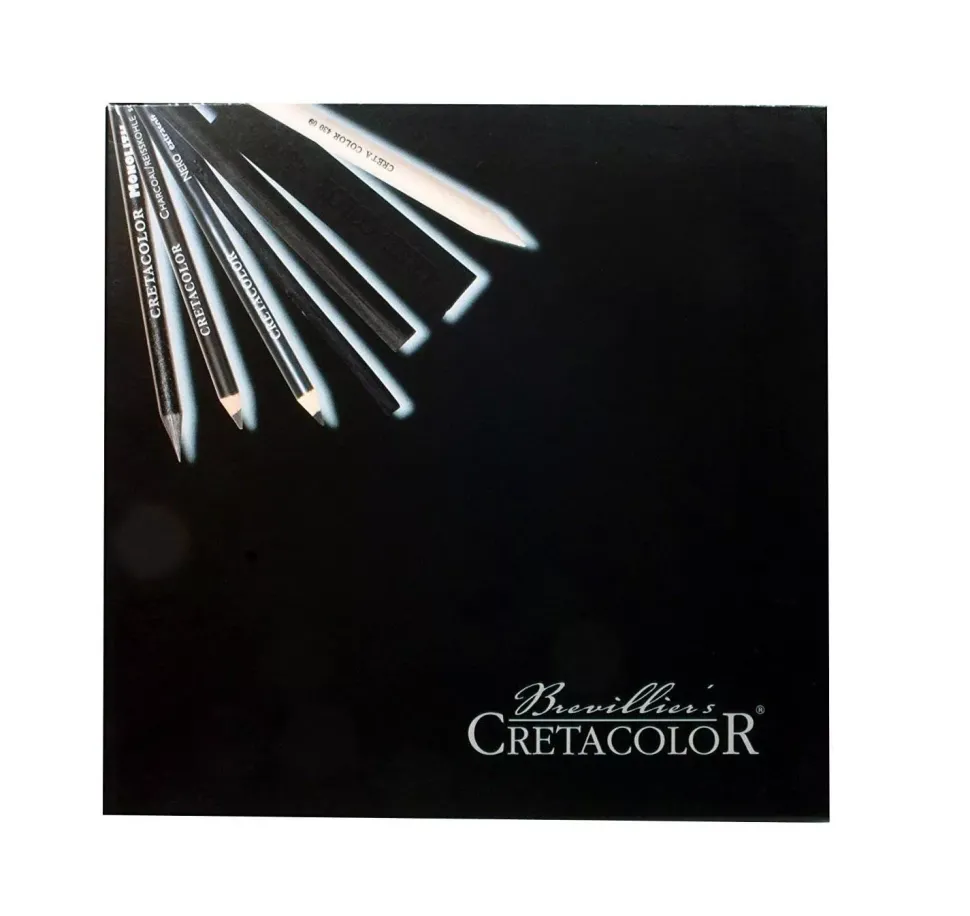 Caja metálica de 20 piezas de carboncillo Black Box Cretacolor