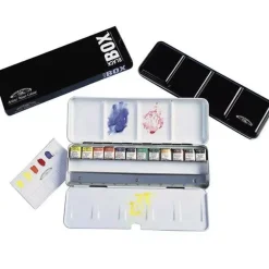 Caja metálica de acuarela 12 medias pastillas Winsor and Newton