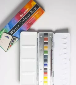 Caja metálica de acuarela 12 medias pastillas Georgian