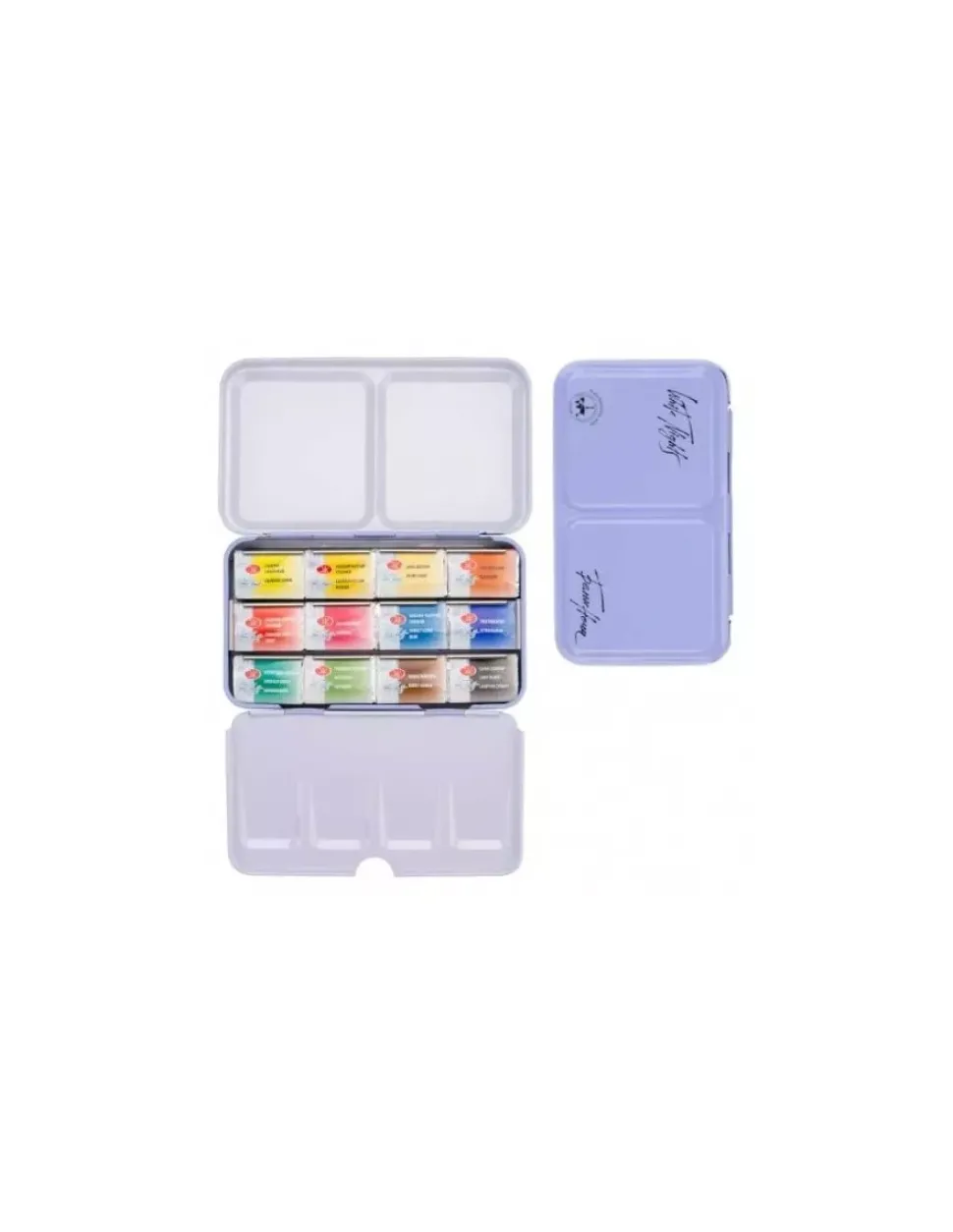 Caja metálica de acuarelas 12 godets White Nights