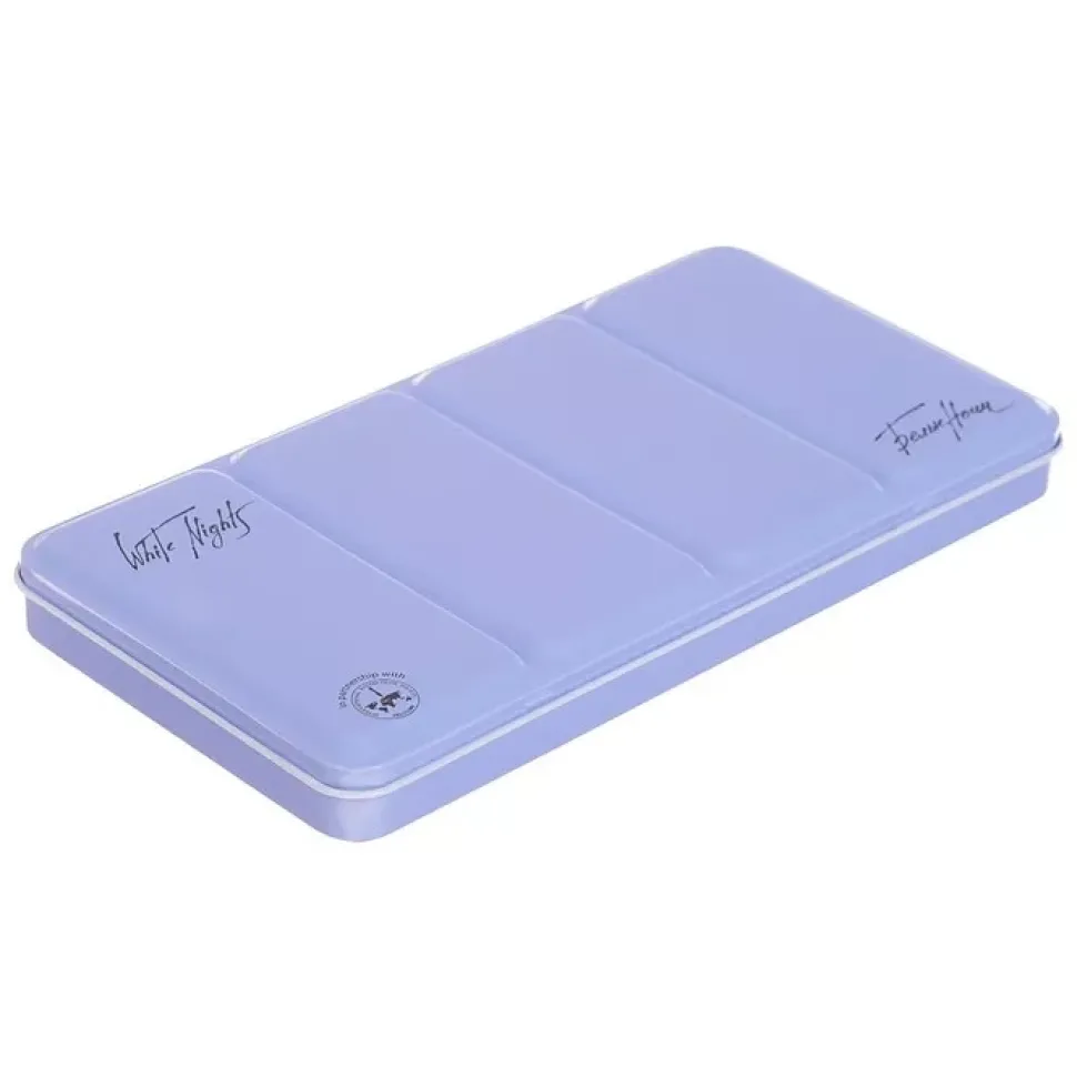 Caja vacía metálica 35 godets celeste White Nights