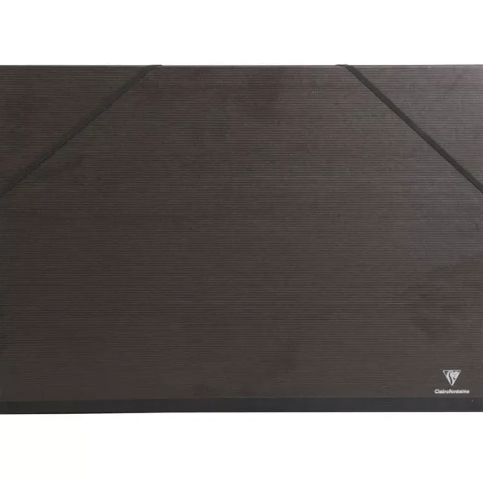 Carpeta de cartón negra con gomas 37x52cm Clairefontaine