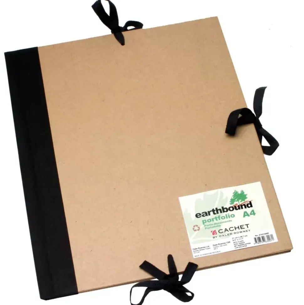 Carpeta marrón con solapas y lazos Earthbound Daler-Rowney