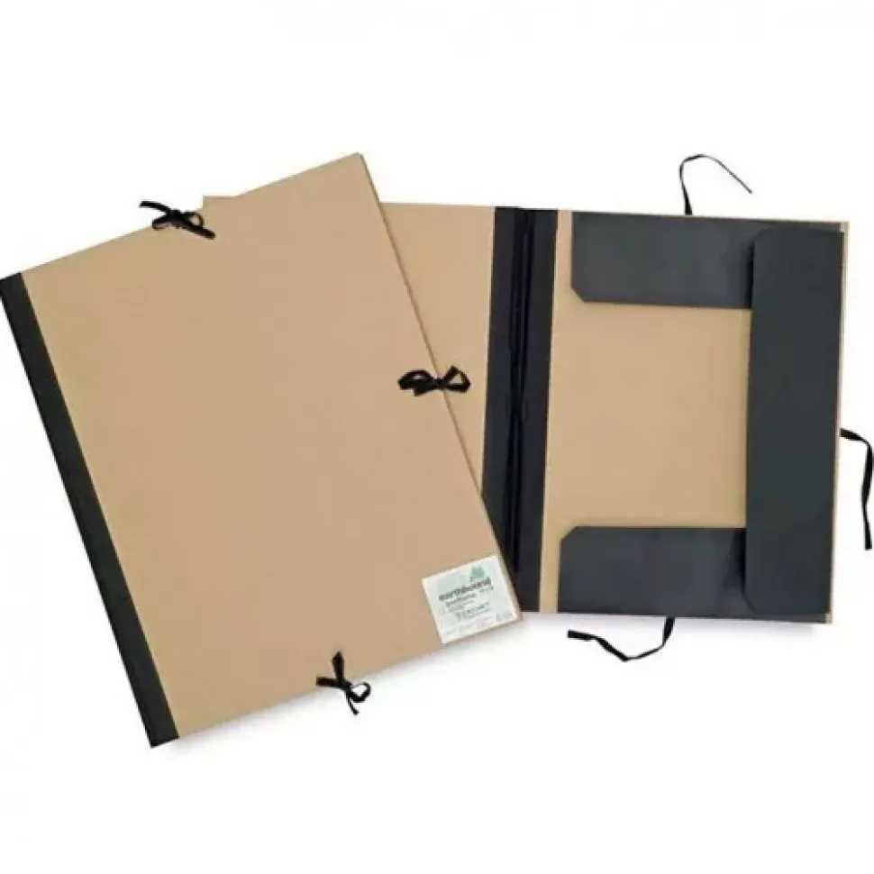 Carpeta marrón con solapas y lazos Earthbound Daler-Rowney A1