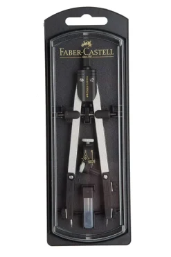 Compás de Ajuste Rápido Metálico Estuche Negro Faber-Castell