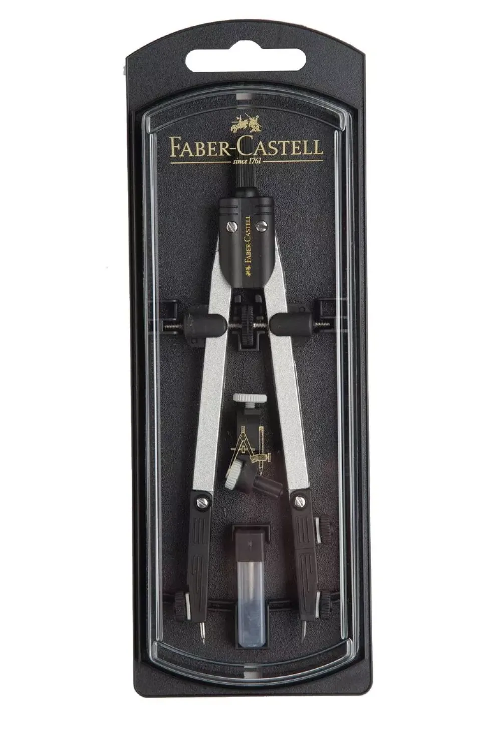 Compás de Ajuste Rápido Metálico Estuche Negro Faber-Castell