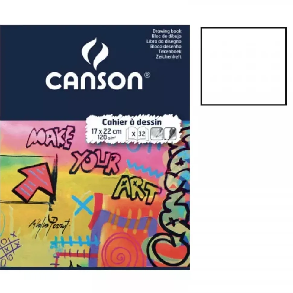 Cuaderno Bocetos Cahier à Dessin Blanco Canson 17x22cm 120g/m²