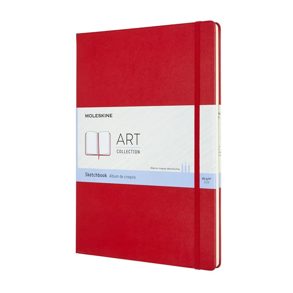 Cuaderno bocetos Rojo Liso tapa dura Moleskine A4