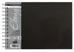 Cuaderno de Dibujo Ebony Espiral Tapa Negra Formato Pasaje Daler-Rowney A5