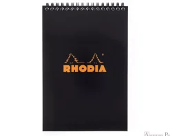 Cuaderno de espiral con líneas negro Plus Rhodia A5