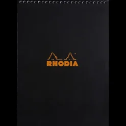 Cuaderno de espiral con líneas negro Plus Rhodia A4