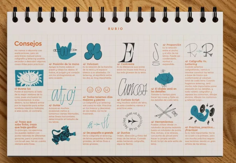 Cuaderno de Lettering con Ejercicios Paso a Paso