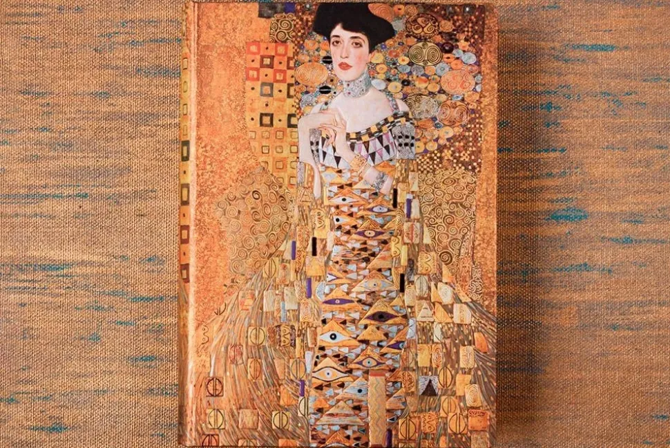 Cuaderno de tapa dura Midi rayado Centenario de Klimt, Retrato de Adele Paperblanks 12x18cm 120g/m²