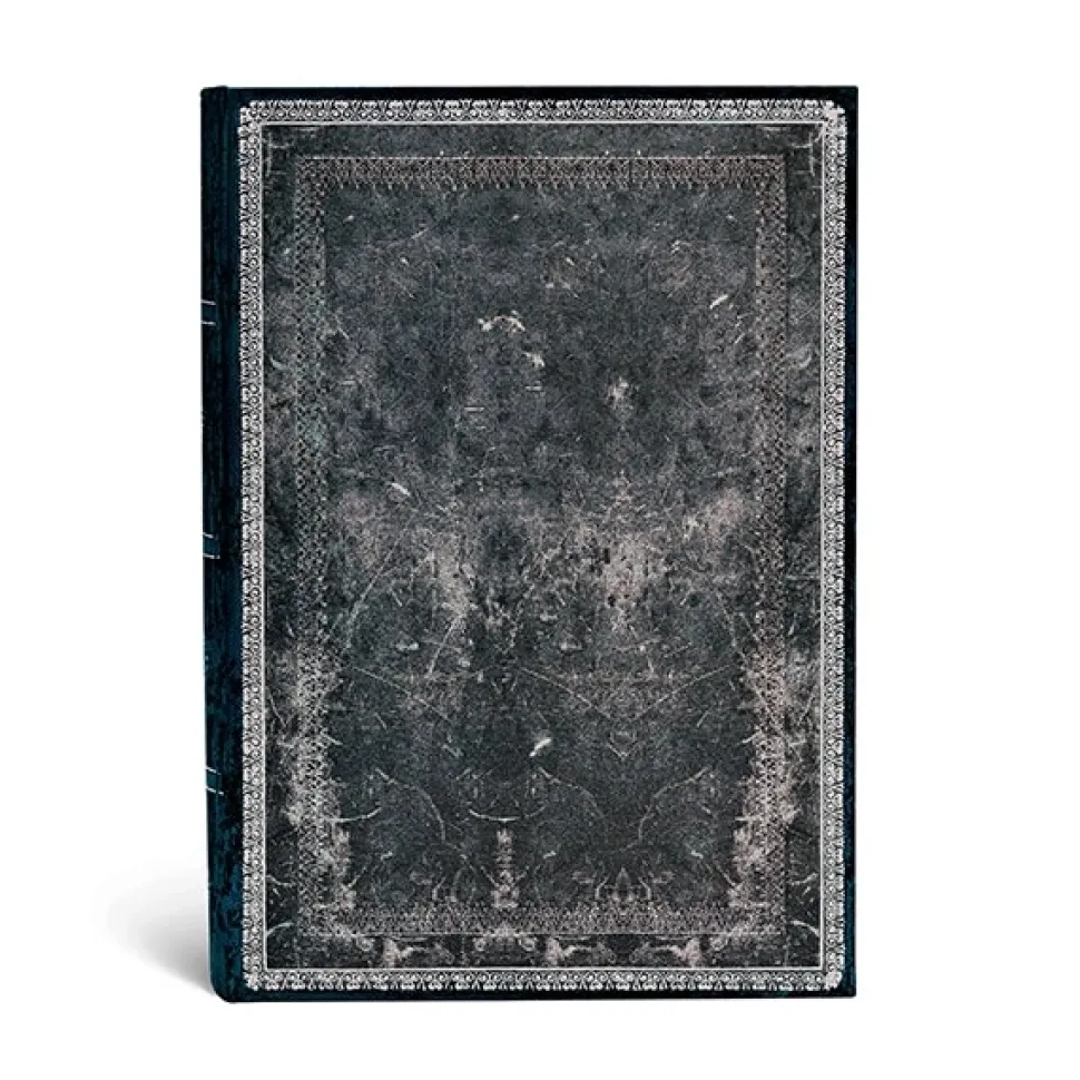 Cuaderno de tapa dura Midi rayado Acero Medianoche Paperblanks 12x18cm 120g/m²