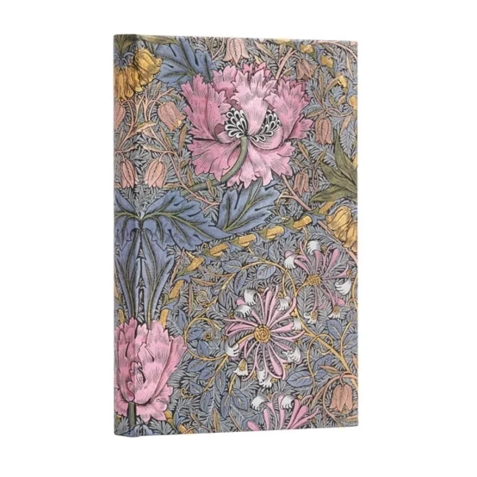 Cuaderno de tapa dura Mini rayado Morris Madreselva Rosa Paperblanks 9x14cm 85g/m²