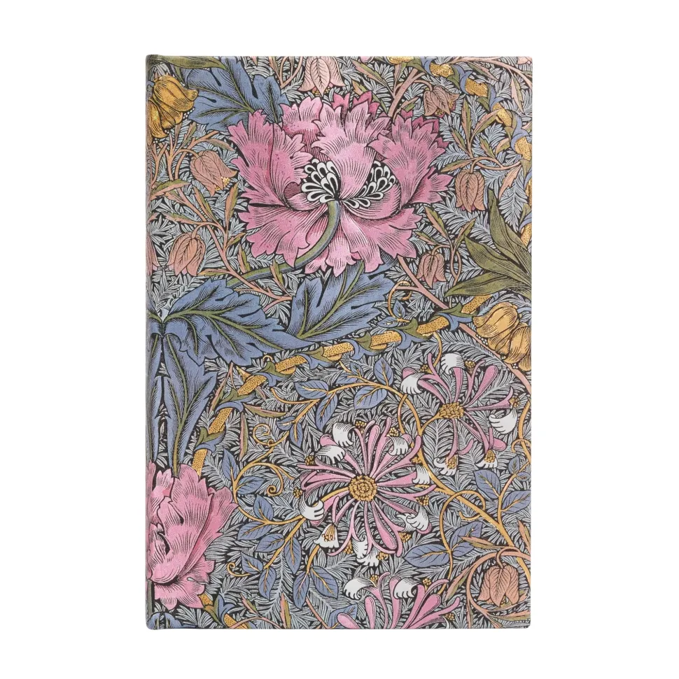 Cuaderno de tapa dura Mini rayado Morris Madreselva Rosa Paperblanks 9x14cm 85g/m²