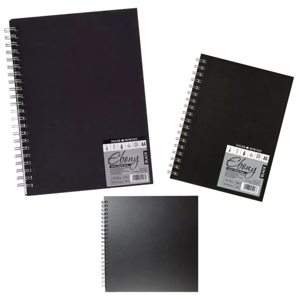 Cuaderno de viaje Sketch Book Negro Daler Rowney 180 g/m²