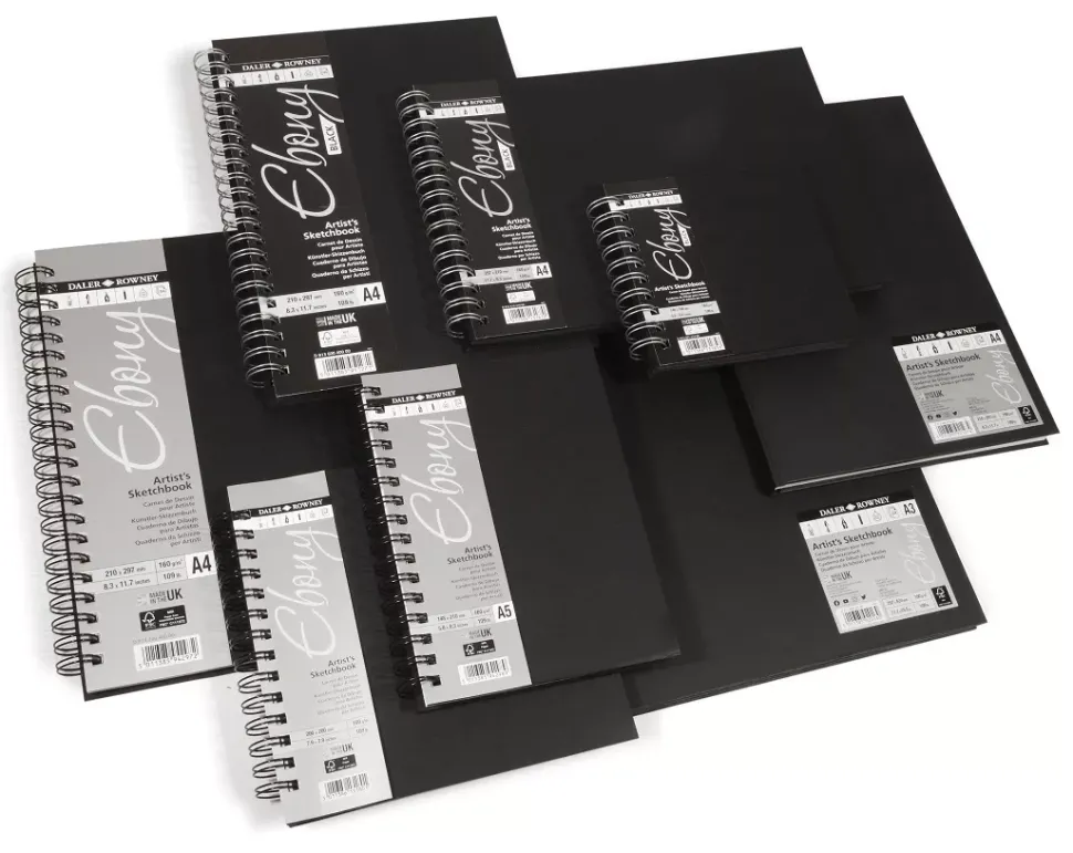 Cuaderno de viaje Sketch Book Negro Daler Rowney 180 g/m²