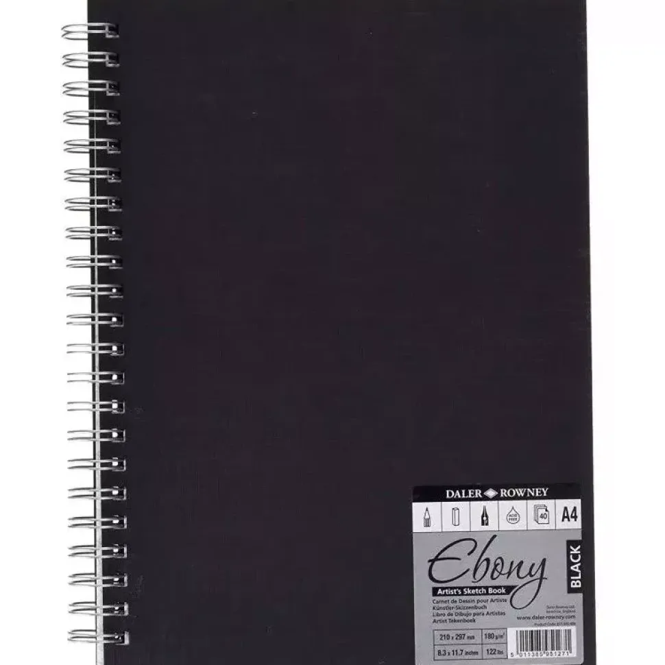 Cuaderno de viaje Sketch Book Negro Daler Rowney 180 g/m²