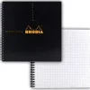 Cuaderno Espiral Cuadrícula Negro Rhodia 21x21cm