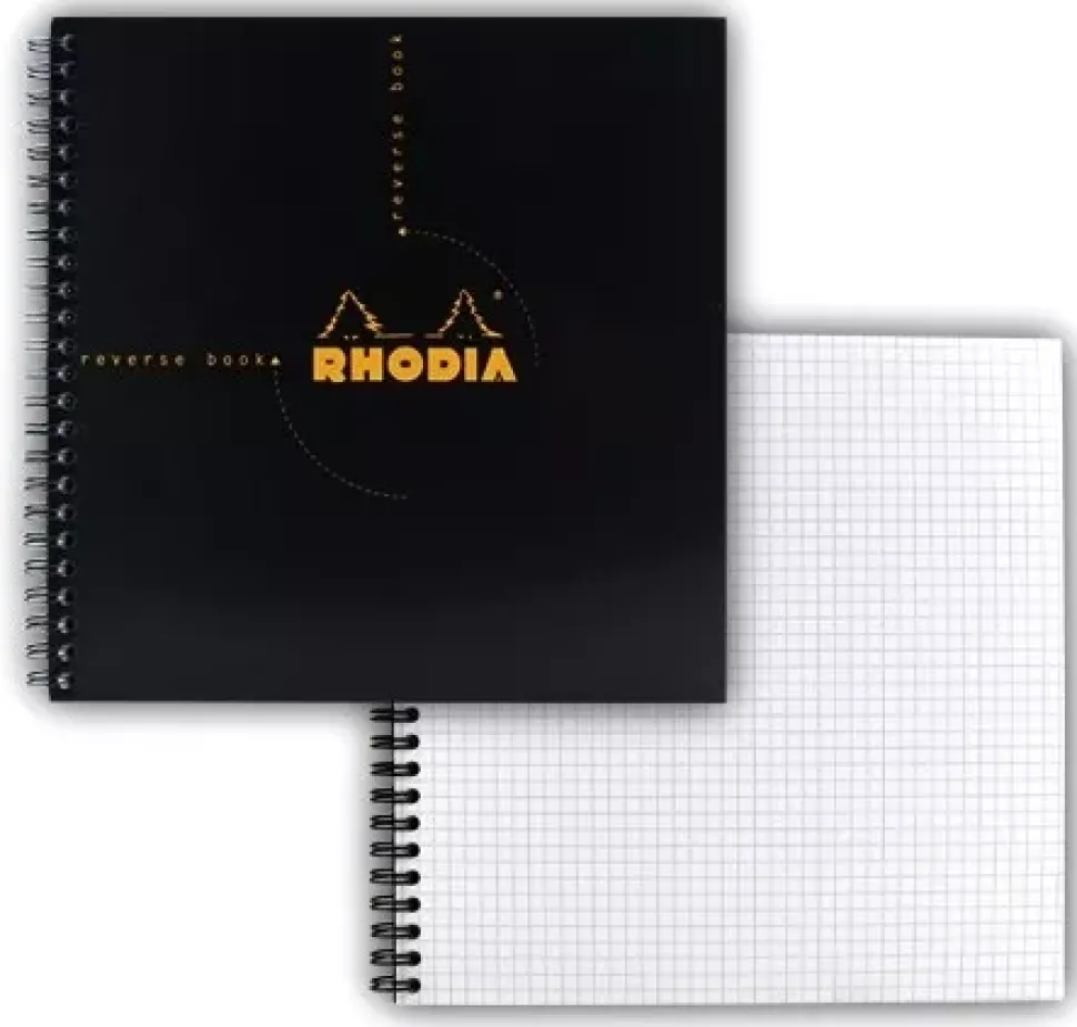 Cuaderno Espiral Cuadrícula Negro Rhodia 21x21cm
