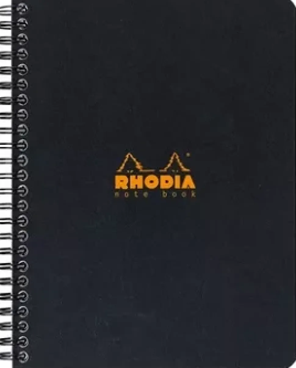 Cuaderno Espiral Líneas Negro Rhodia A5