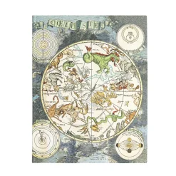 Cuaderno Flexi Ultra rayado Planisferio Celeste Paperblanks 17,5x23cm 100g/m²